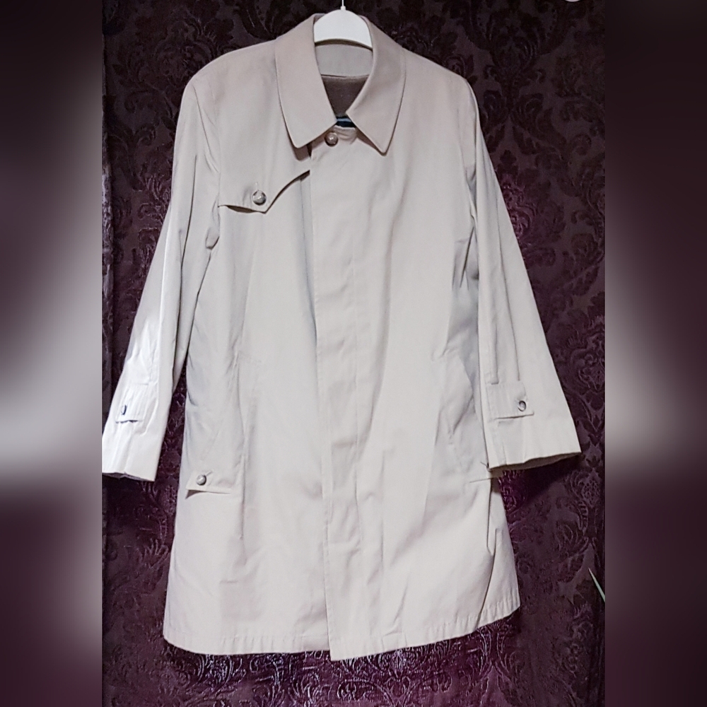 Botany Weathertopper Men's Trenchcoat Coat. 38 Reg. Removable Fleece Lining VTG.